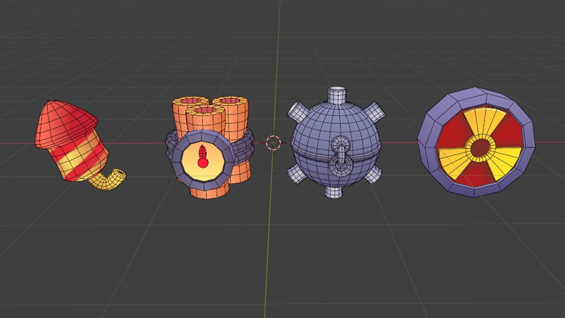 Boom Cartoon T Low-poly 3D model_3