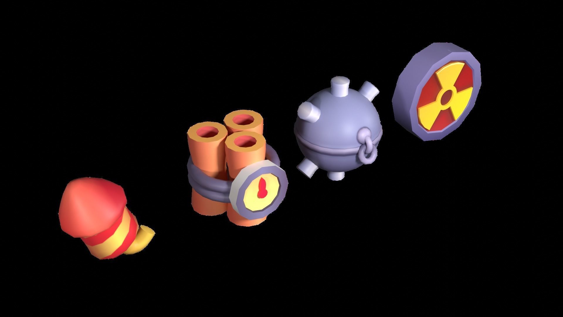 Boom Cartoon T Low-poly 3D model_2