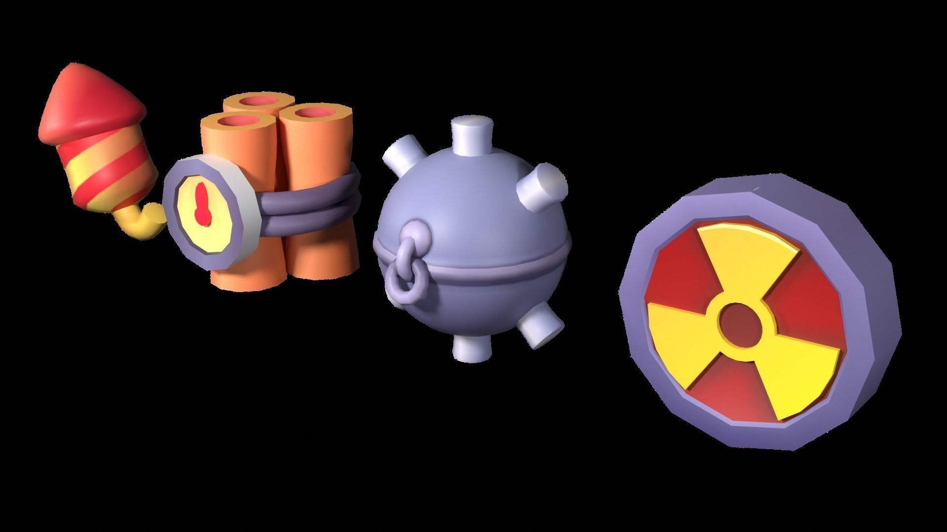 Boom Cartoon T Low-poly 3D model_1