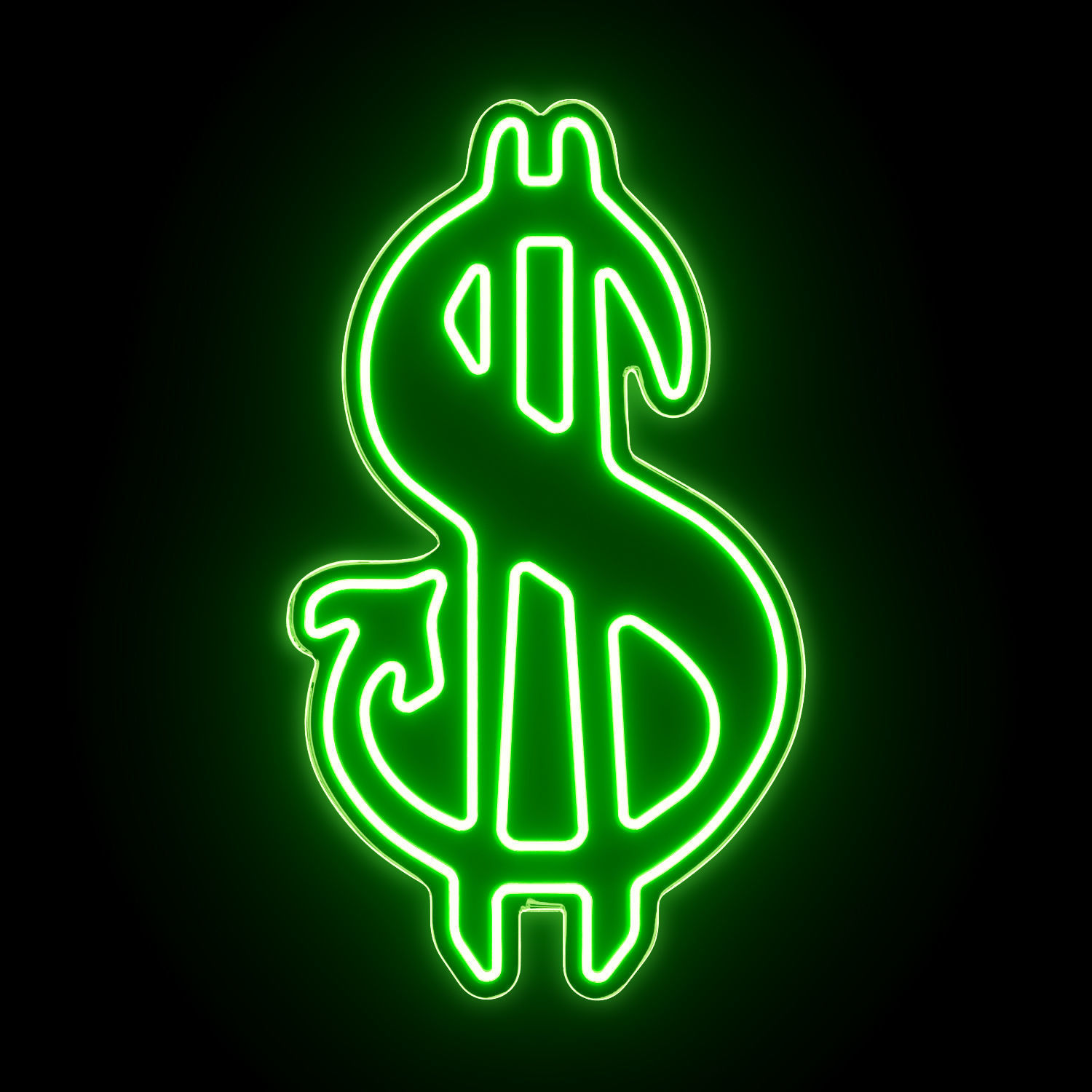 Dollar Neon Sign 3D model_1