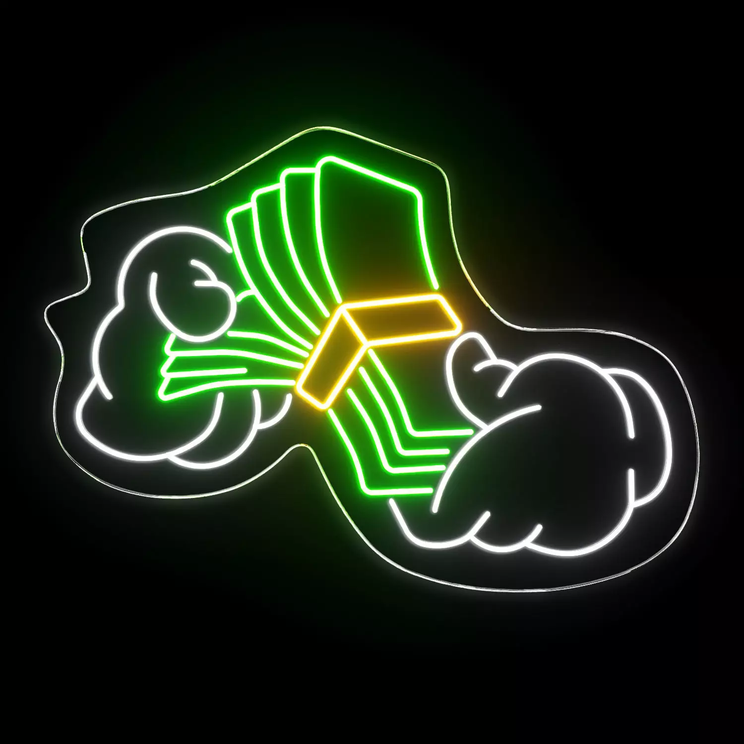 Hand Holding Money Neon Sign 3D model_0