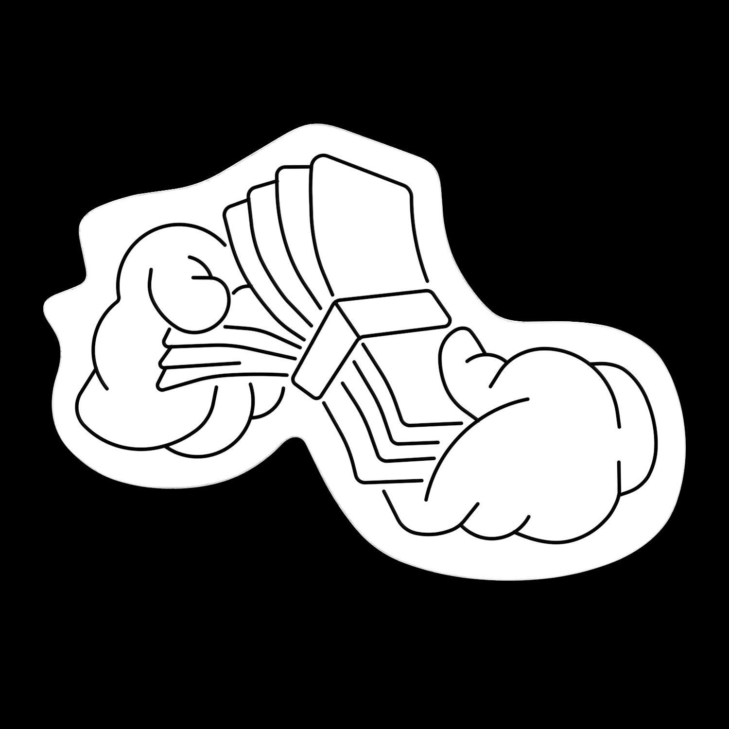 Hand Holding Money Neon Sign 3D model_3