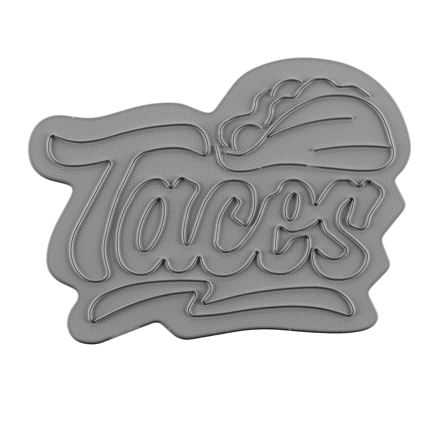 Mexican Tacos Neon Sign 3D model_1