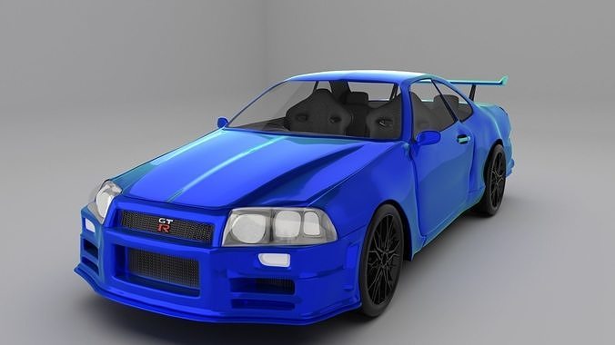 nissan skyline r34 Low-poly 3D model