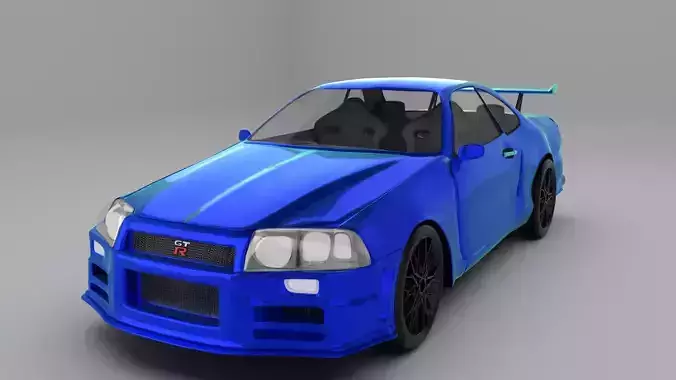 nissan skyline r34 Low-poly 3D model