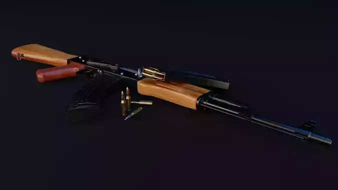 Game-Ready LowPoly model AK-47
