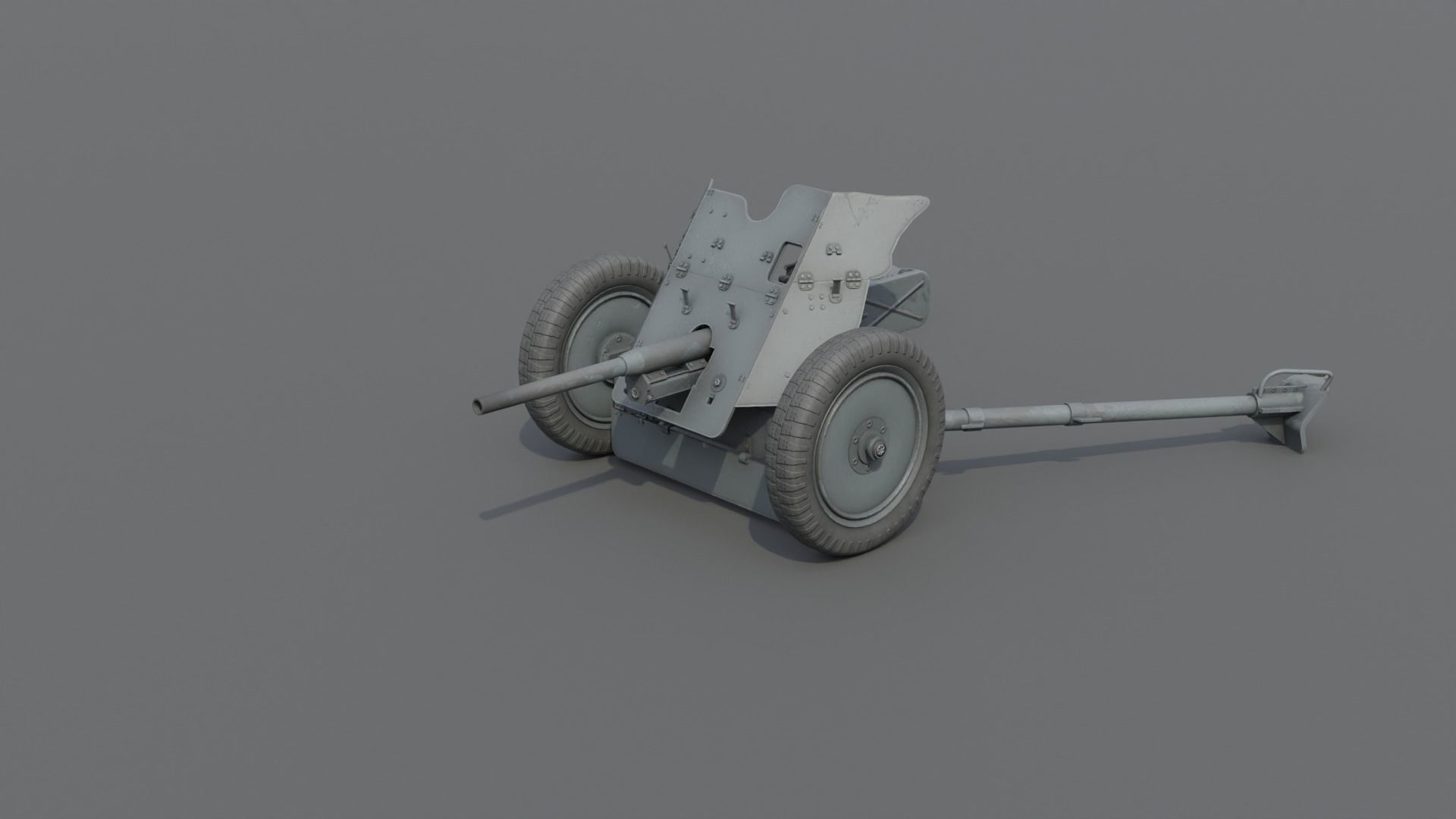 37mm Pak 36 Anti Tank Gun Low-poly 3D model_19