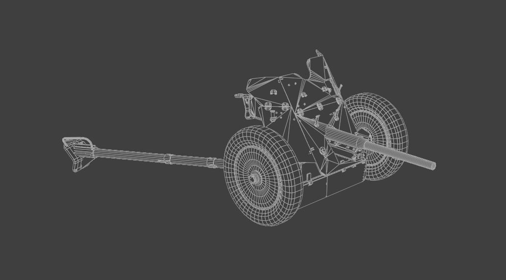 37mm Pak 36 Anti Tank Gun Low-poly 3D model_6