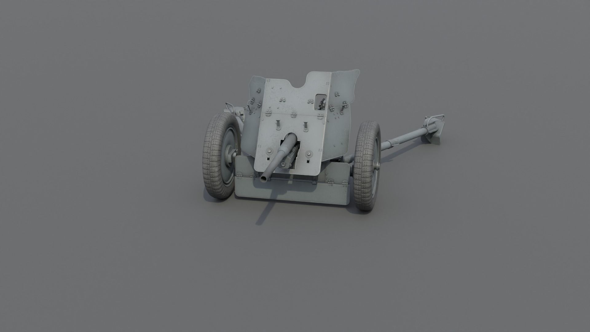 37mm Pak 36 Anti Tank Gun Low-poly 3D model_10
