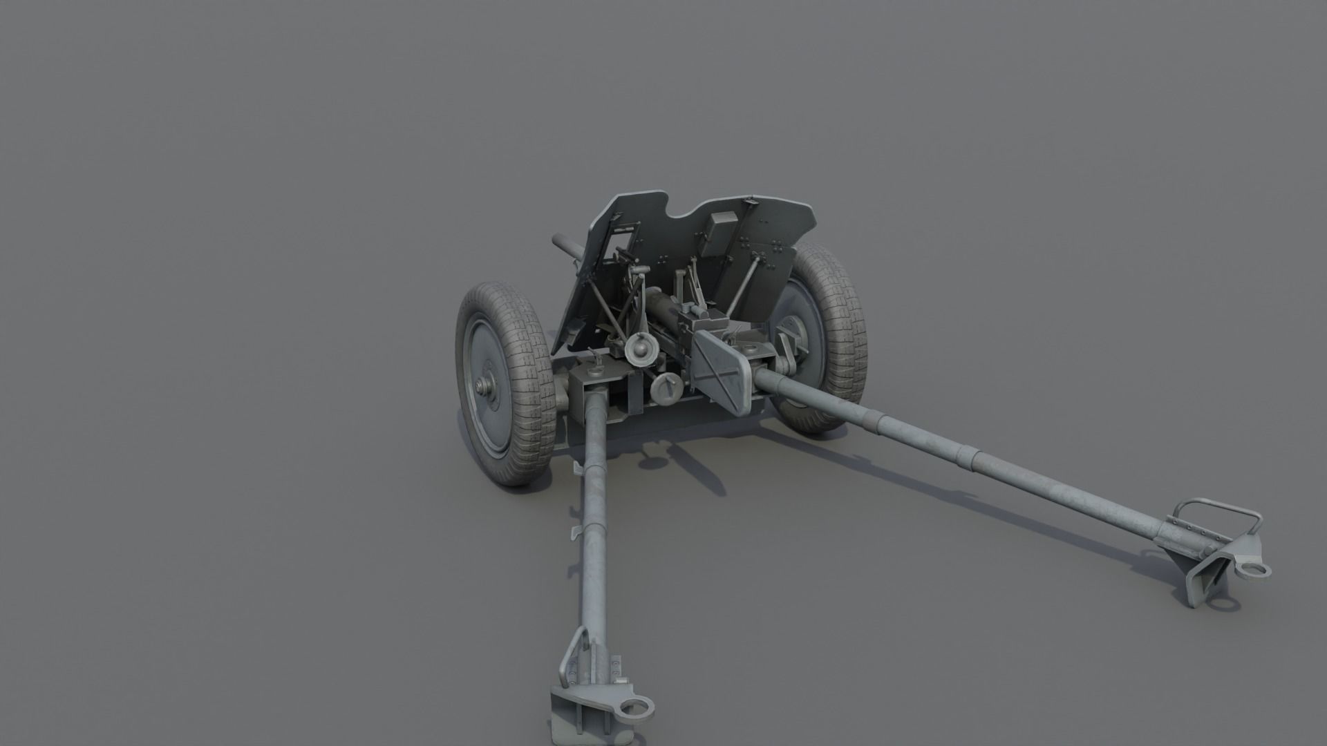 37mm Pak 36 Anti Tank Gun Low-poly 3D model_16