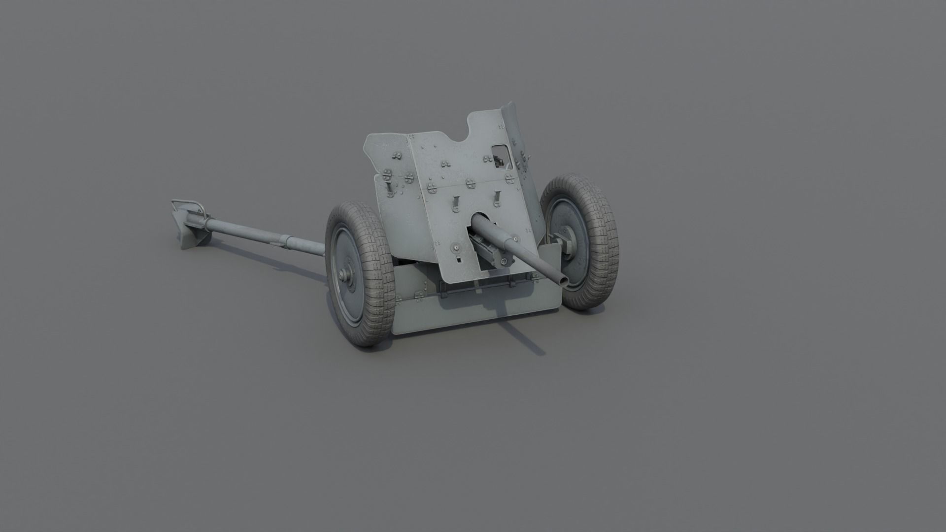37mm Pak 36 Anti Tank Gun Low-poly 3D model_11