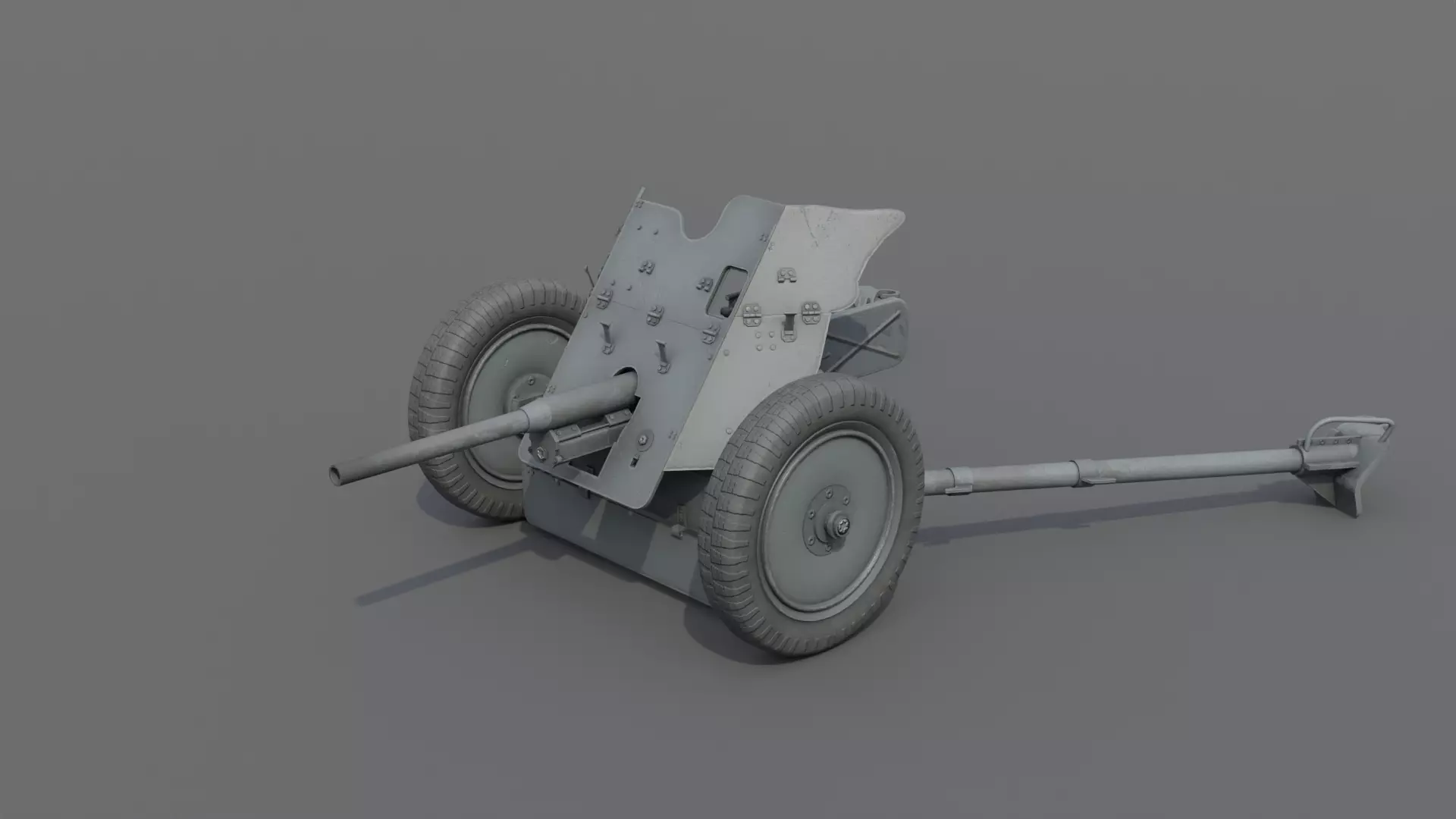 37mm Pak 36 Anti Tank Gun Low-poly 3D model_0