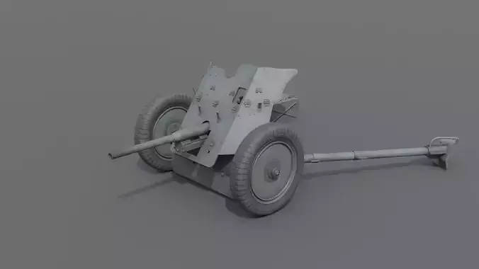37mm Pak 36 Anti Tank Gun Low-poly 3D model