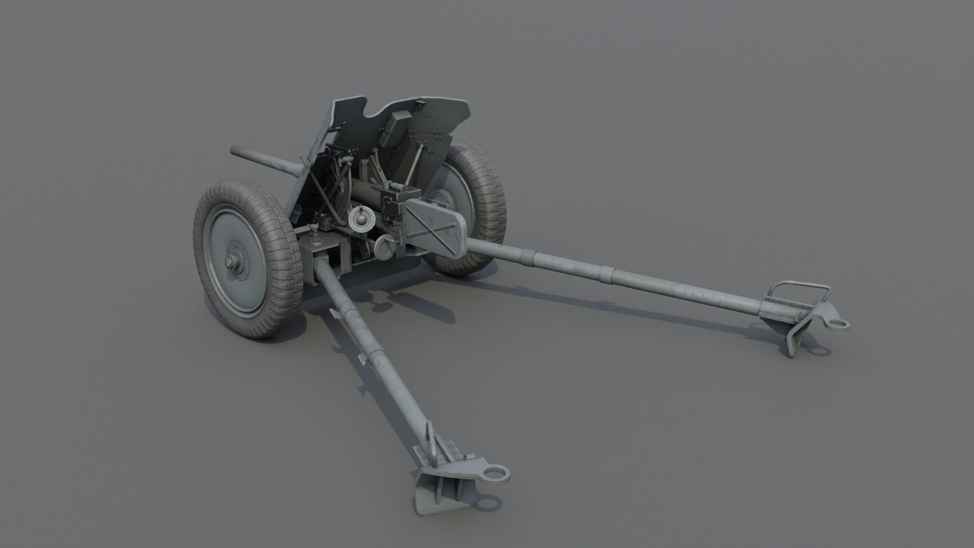 37mm Pak 36 Anti Tank Gun Low-poly 3D model_4