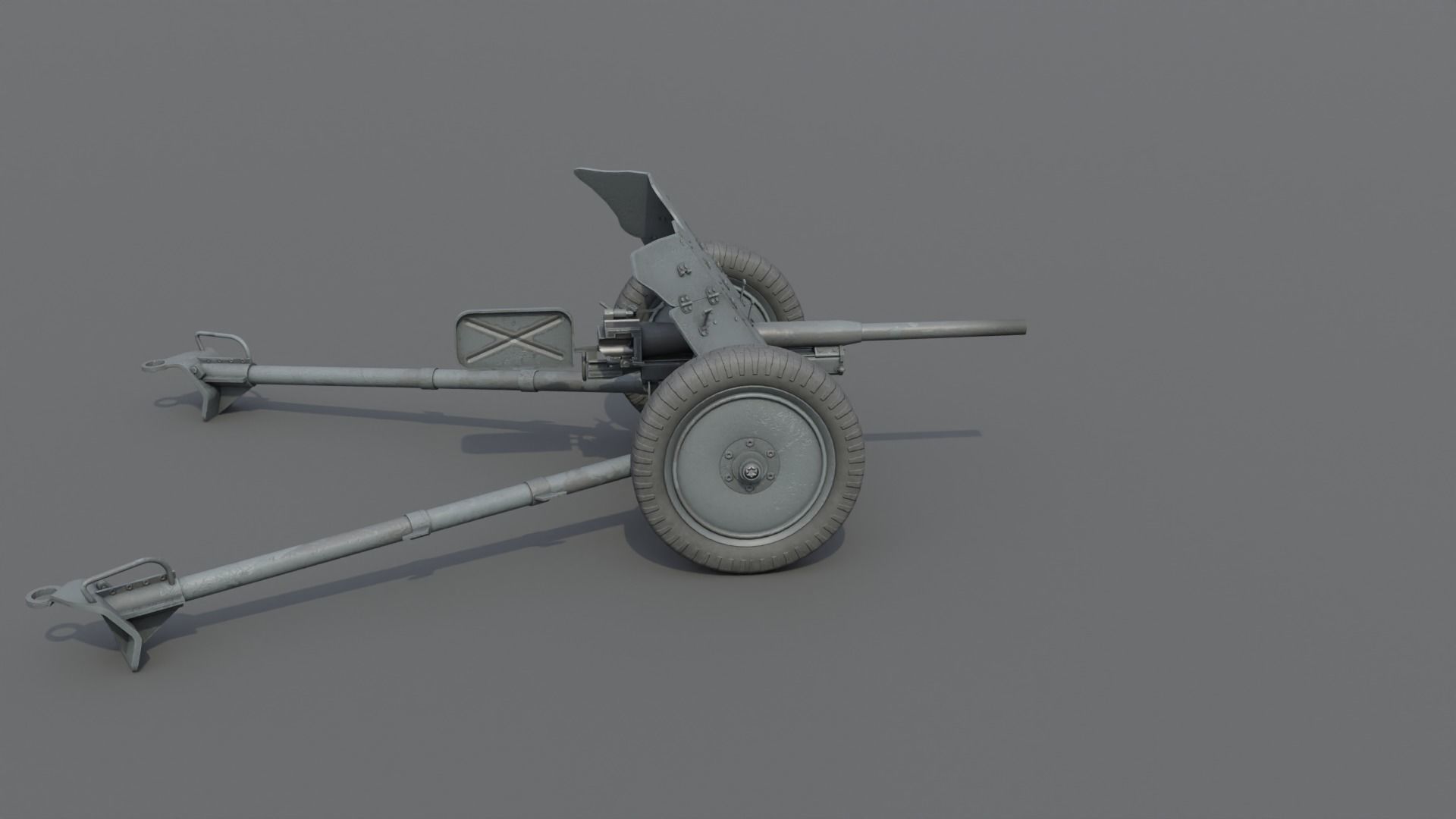 37mm Pak 36 Anti Tank Gun Low-poly 3D model_13