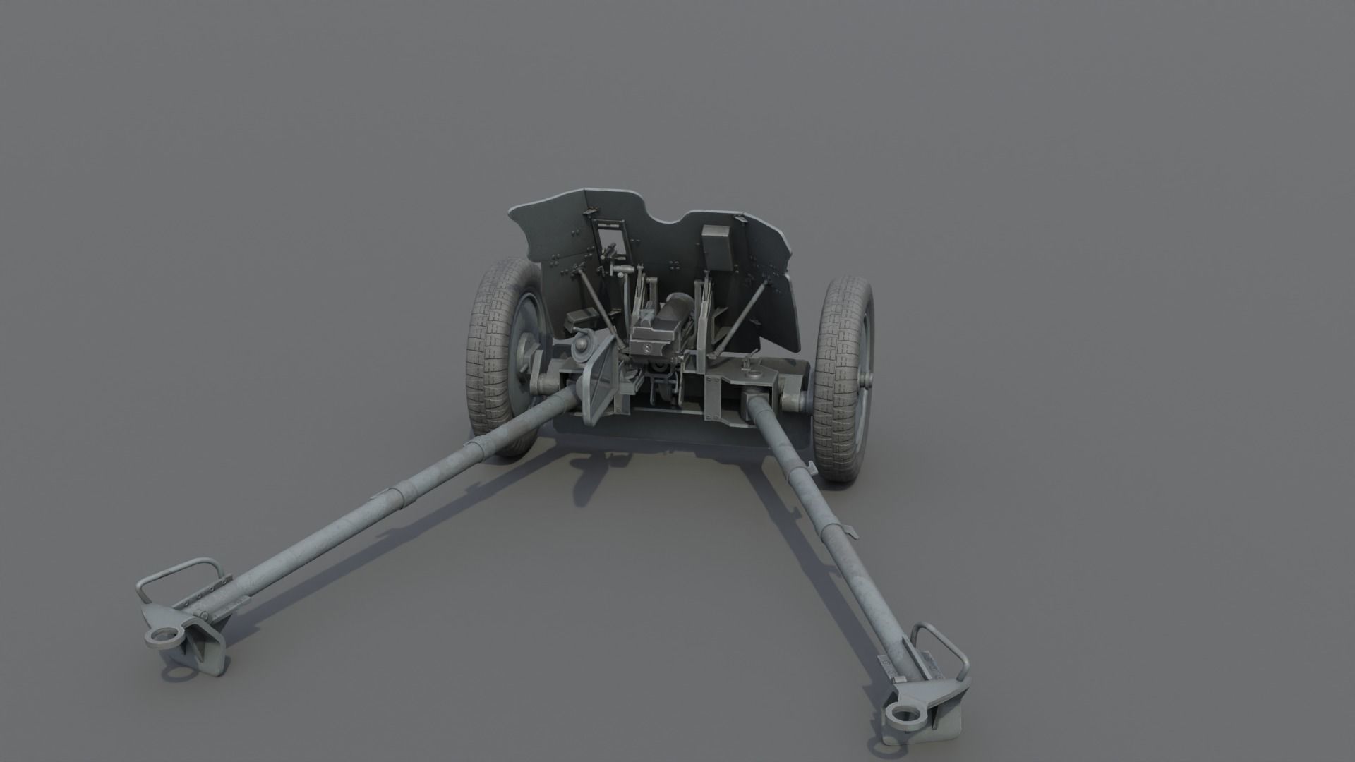 37mm Pak 36 Anti Tank Gun Low-poly 3D model_15