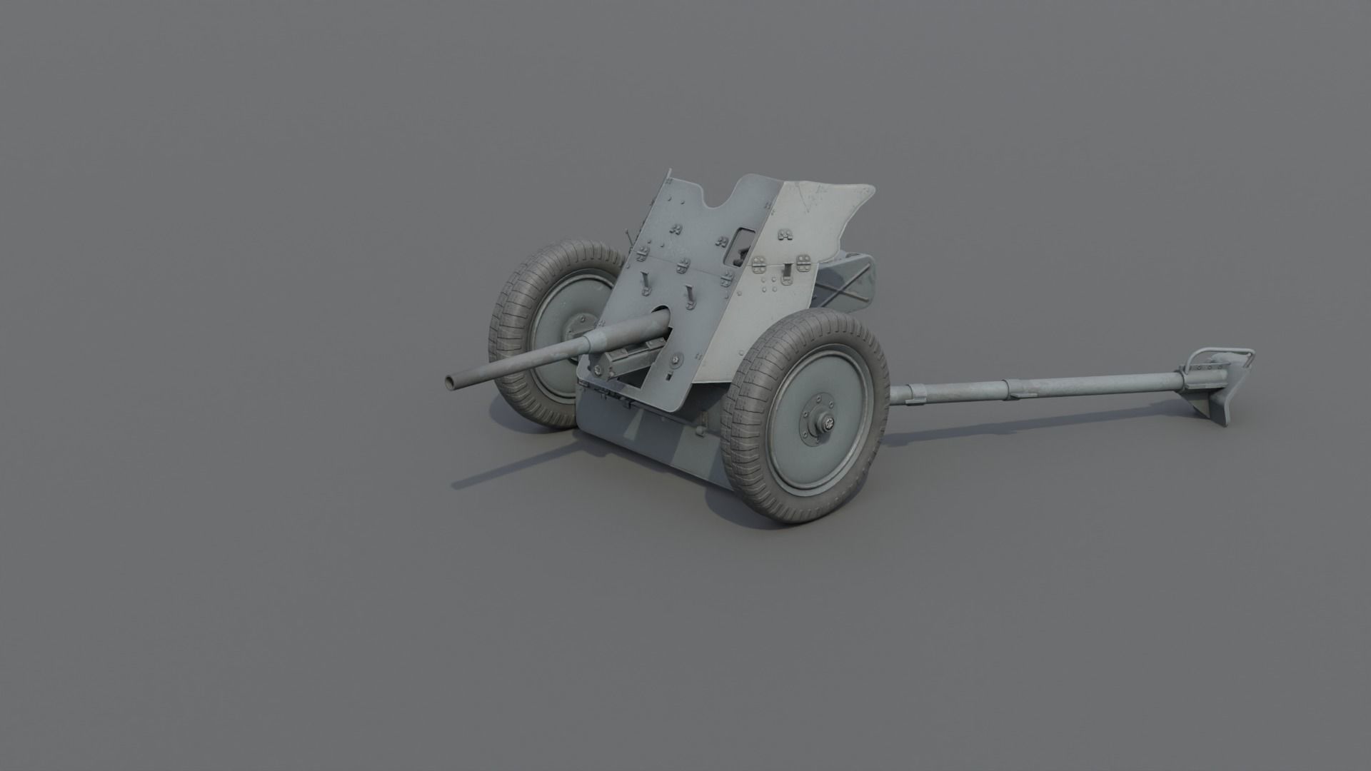 37mm Pak 36 Anti Tank Gun Low-poly 3D model_9