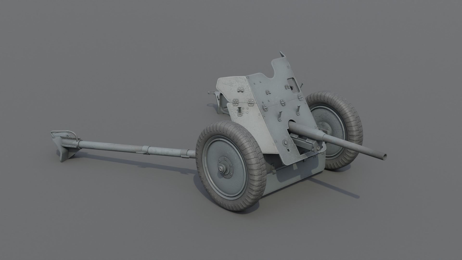 37mm Pak 36 Anti Tank Gun Low-poly 3D model_2