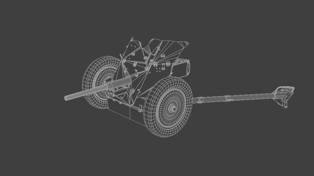 37mm Pak 36 Anti Tank Gun Low-poly 3D model_5