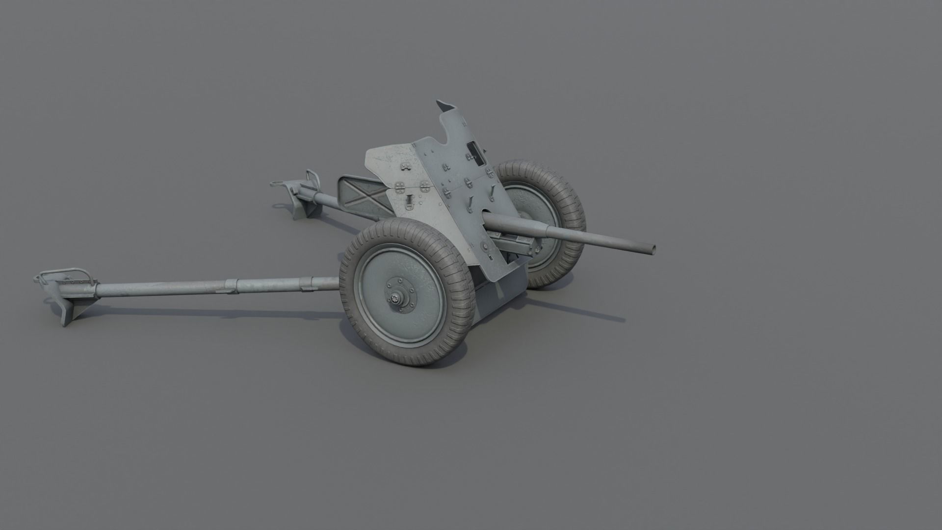 37mm Pak 36 Anti Tank Gun Low-poly 3D model_12