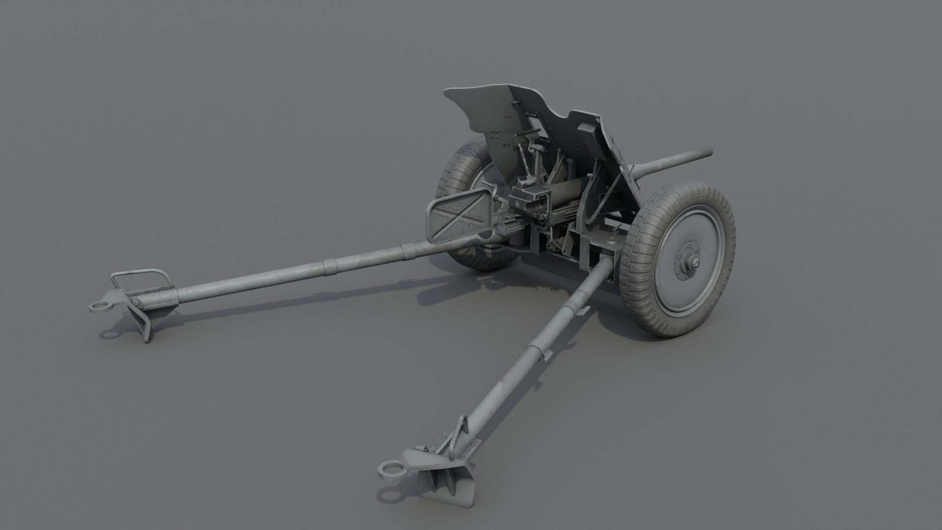 37mm Pak 36 Anti Tank Gun Low-poly 3D model_3