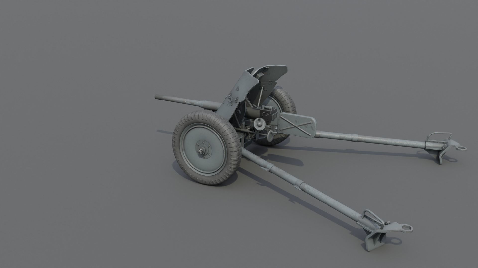 37mm Pak 36 Anti Tank Gun Low-poly 3D model_17