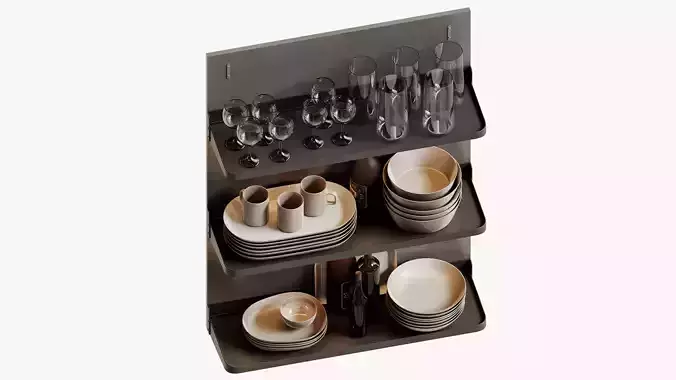 Decorative set of dishes for the kitchen 03