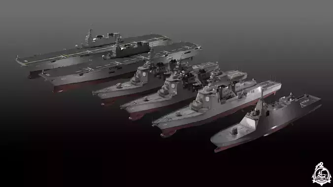 Japan Maritime Self Defence Force 3D Model Collection