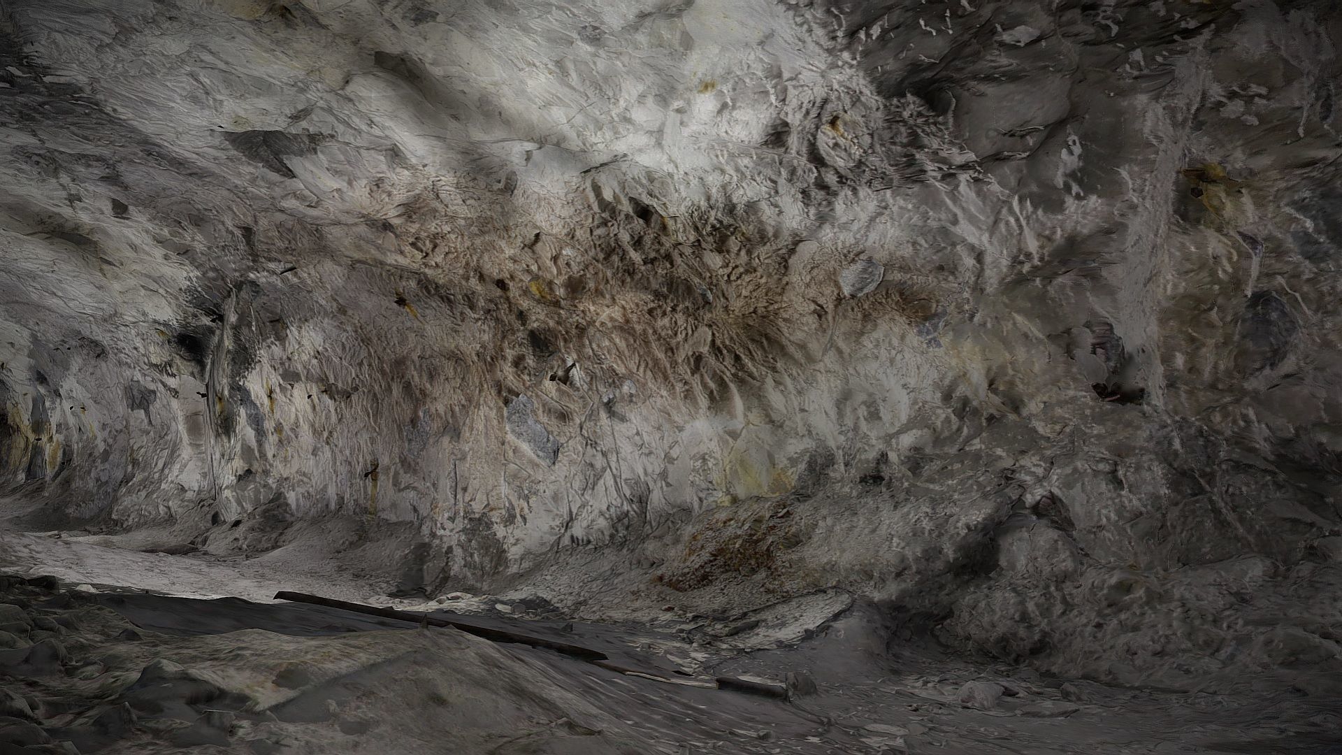 Old underground mine excavation - white 3D model_4