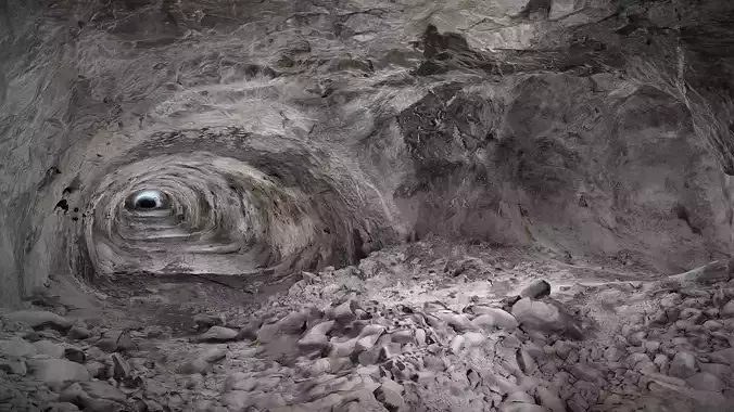 Old underground mine excavation - white 3D model