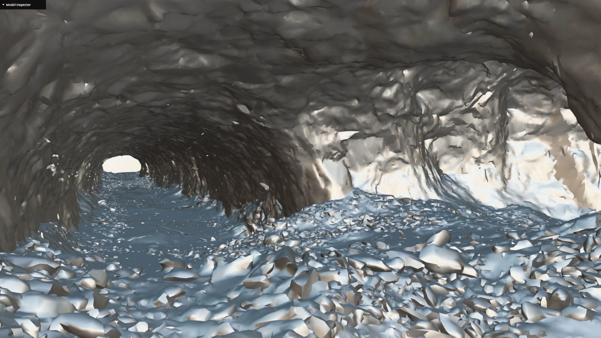 Old underground mine excavation - white 3D model_7