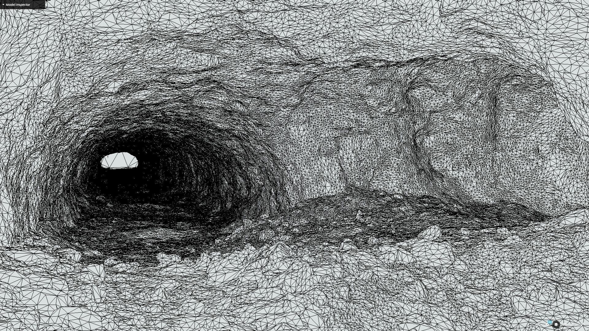 Old underground mine excavation - white 3D model_6