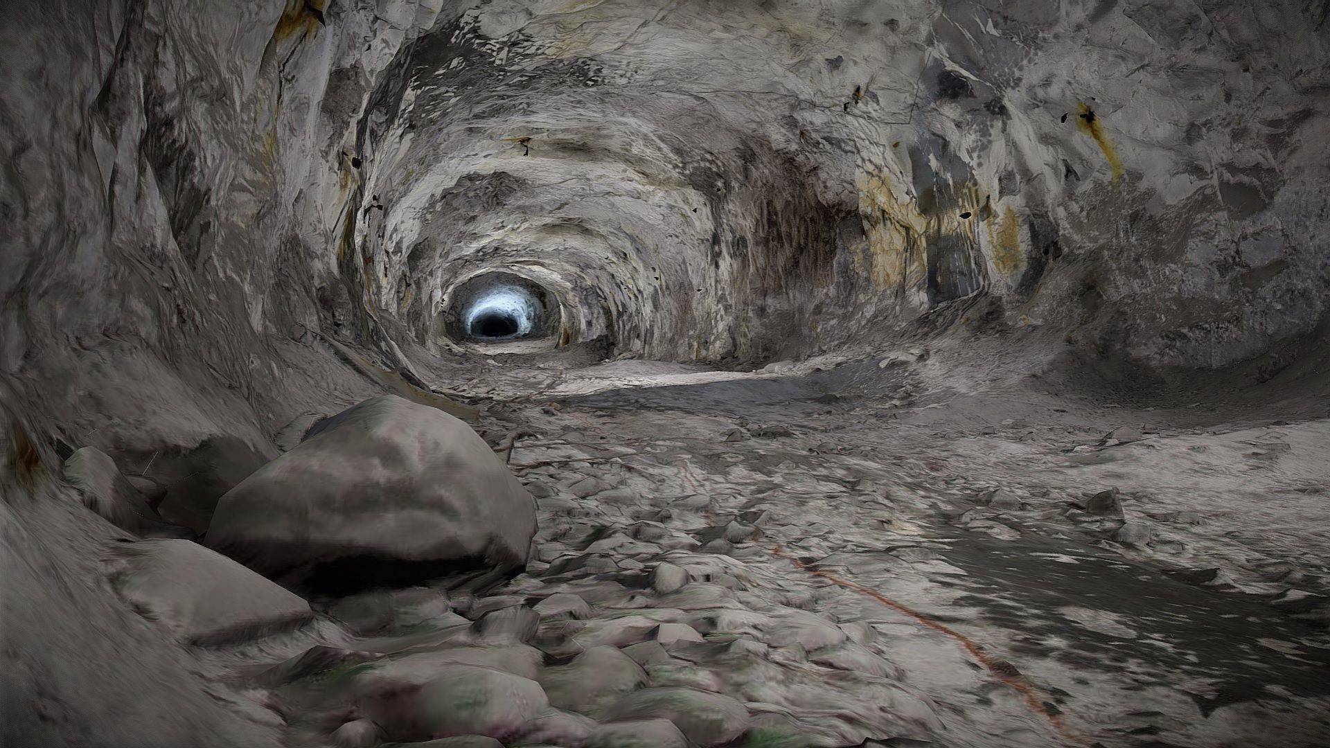 Old underground mine excavation - white 3D model_2