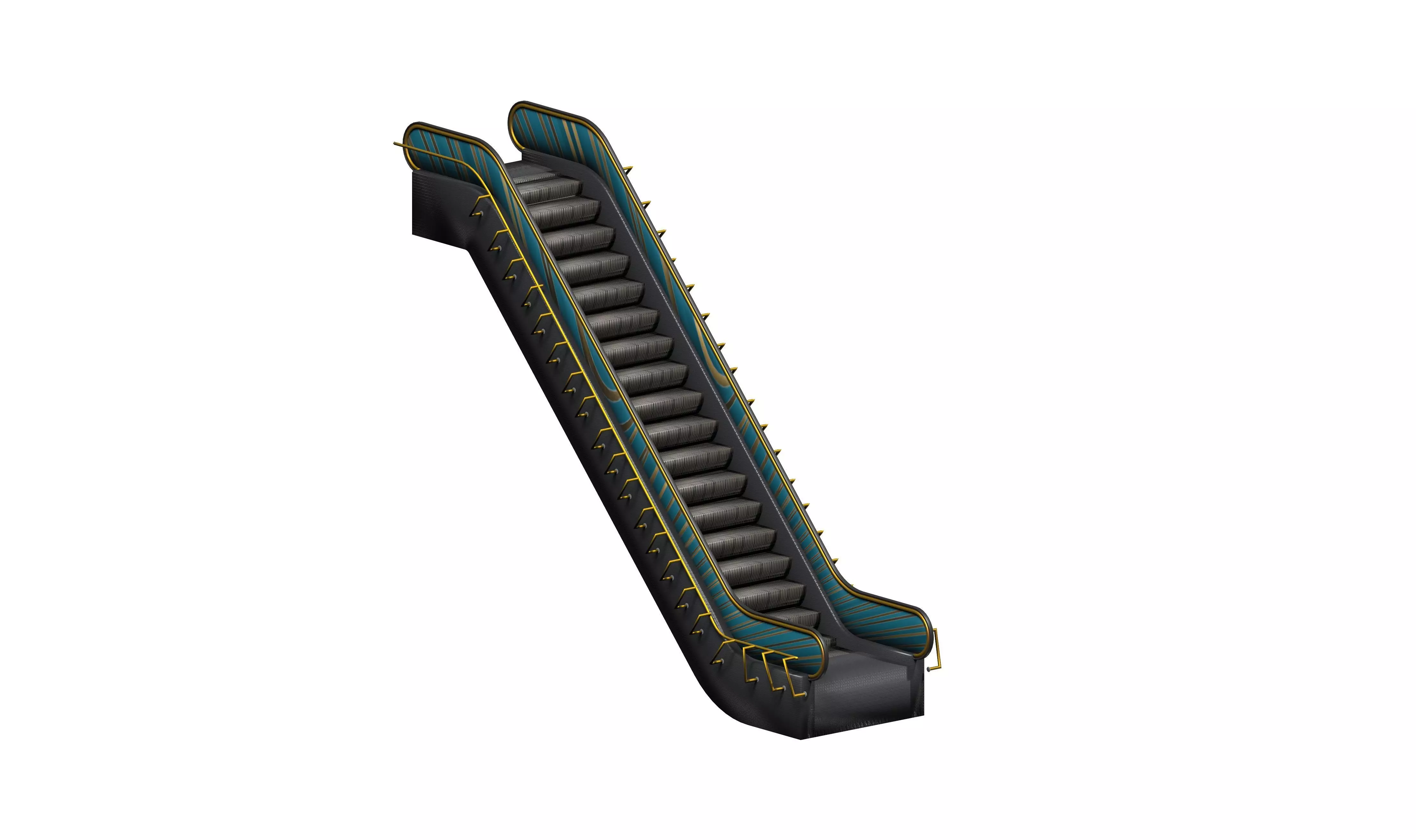 Shopping Mall Escalators Low-poly 3D model_0