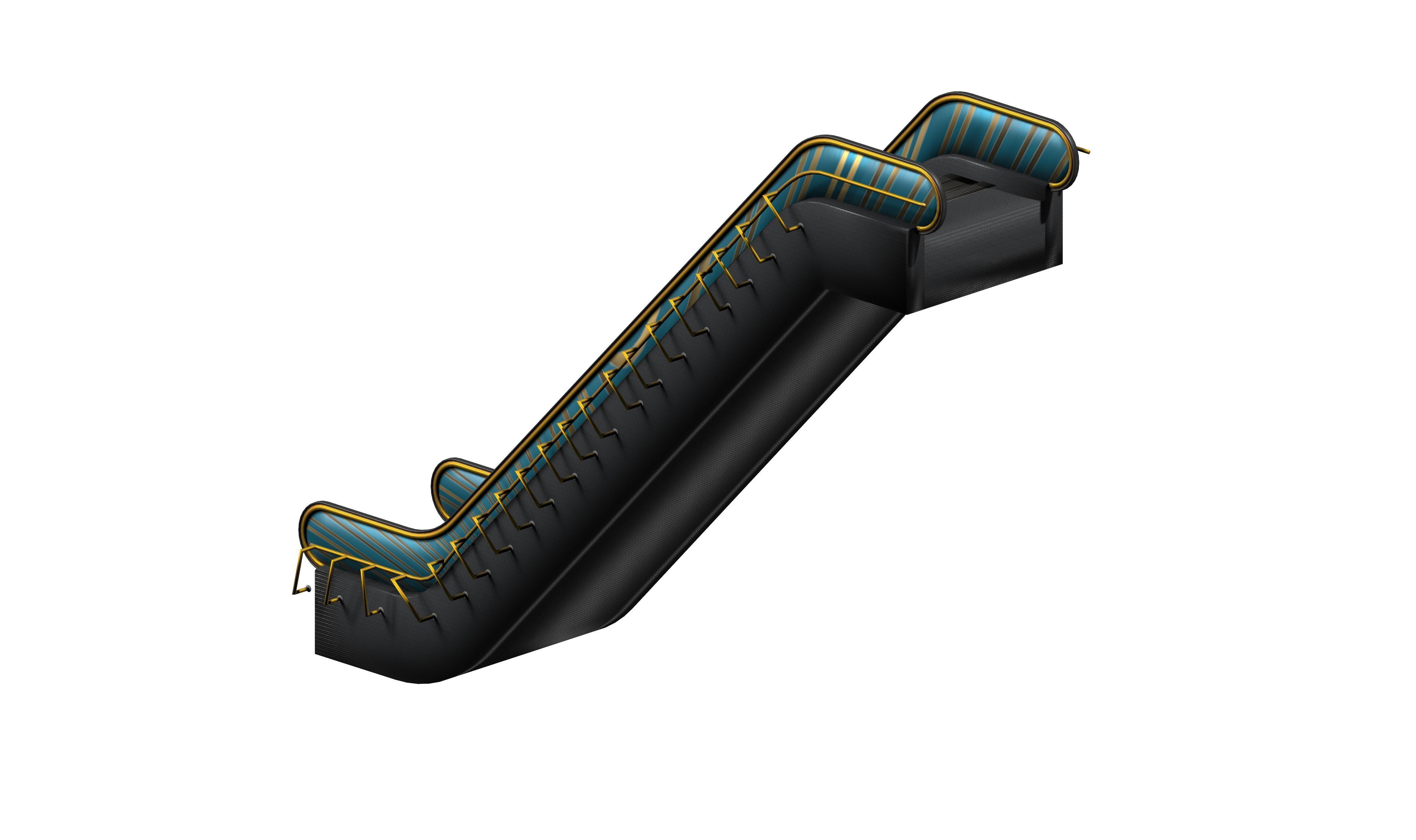 Shopping Mall Escalators Low-poly 3D model_2