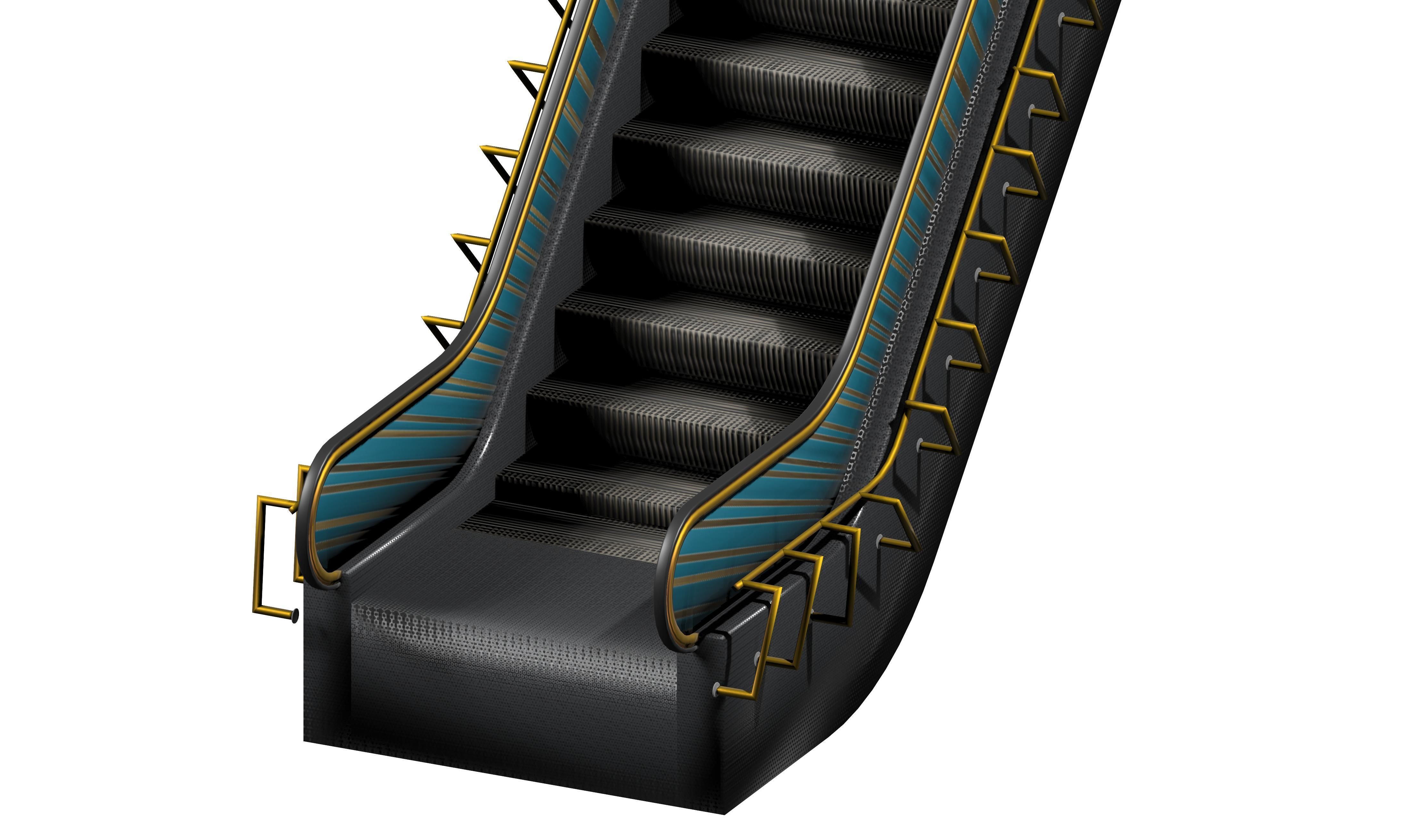 Shopping Mall Escalators Low-poly 3D model_4
