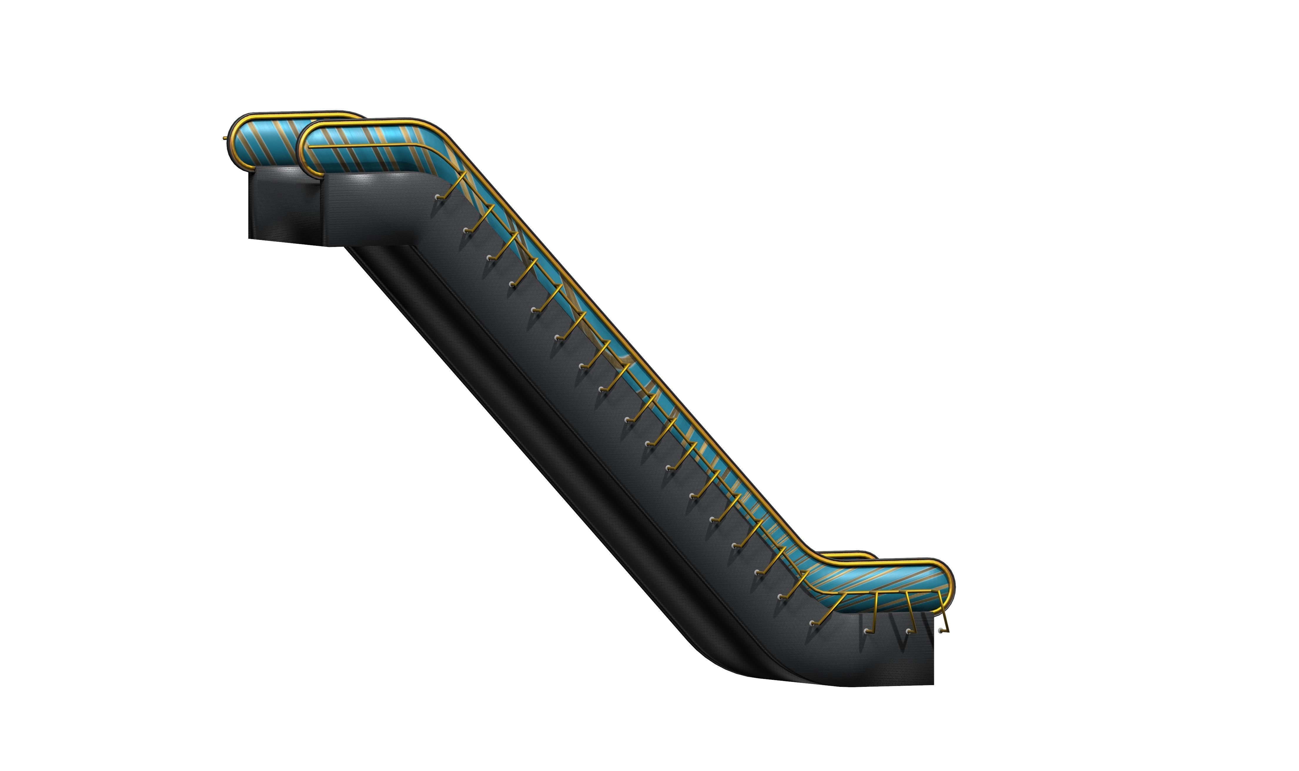 Shopping Mall Escalators Low-poly 3D model_1