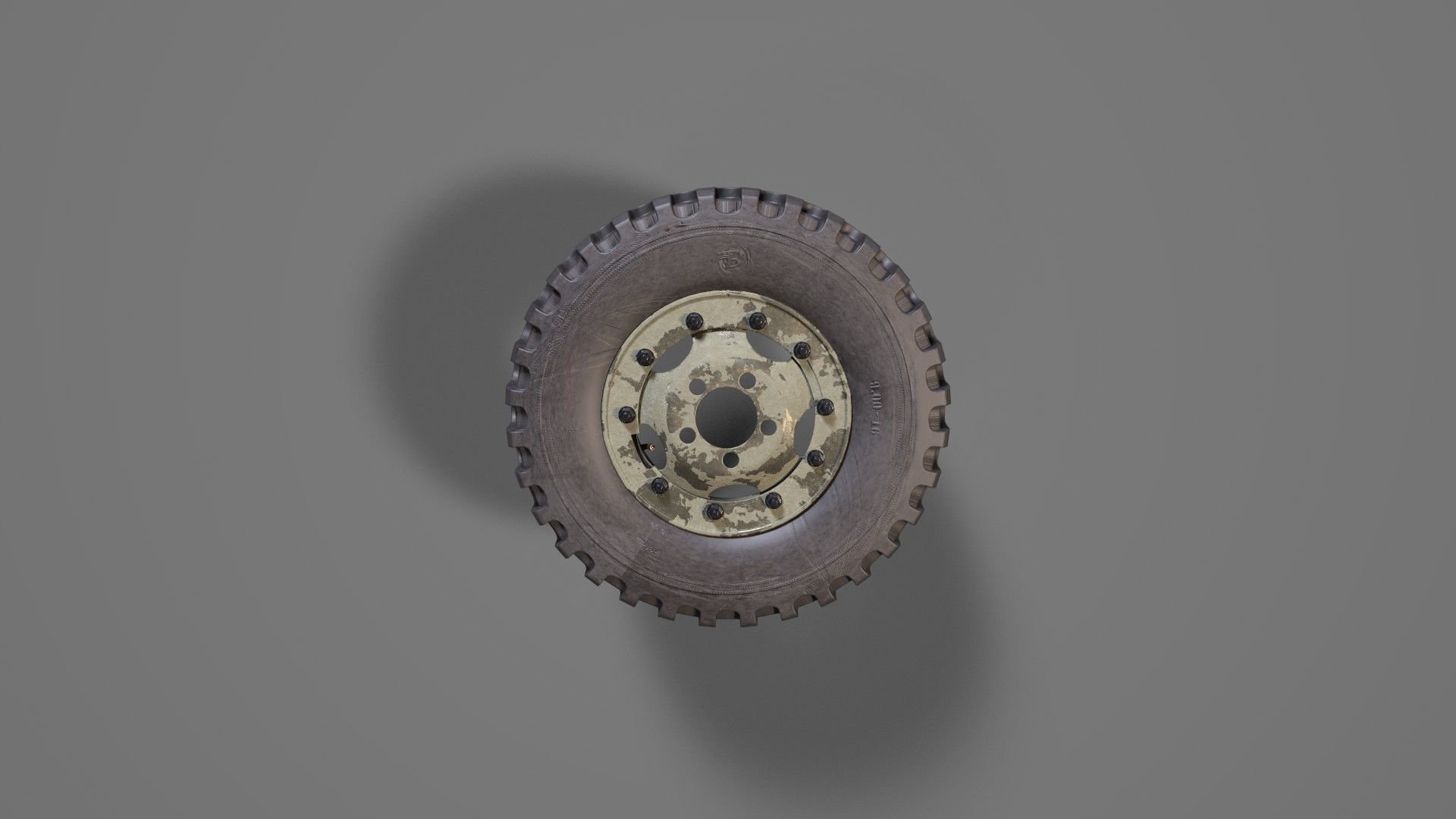 Truck wheel Low-poly 3D model_1