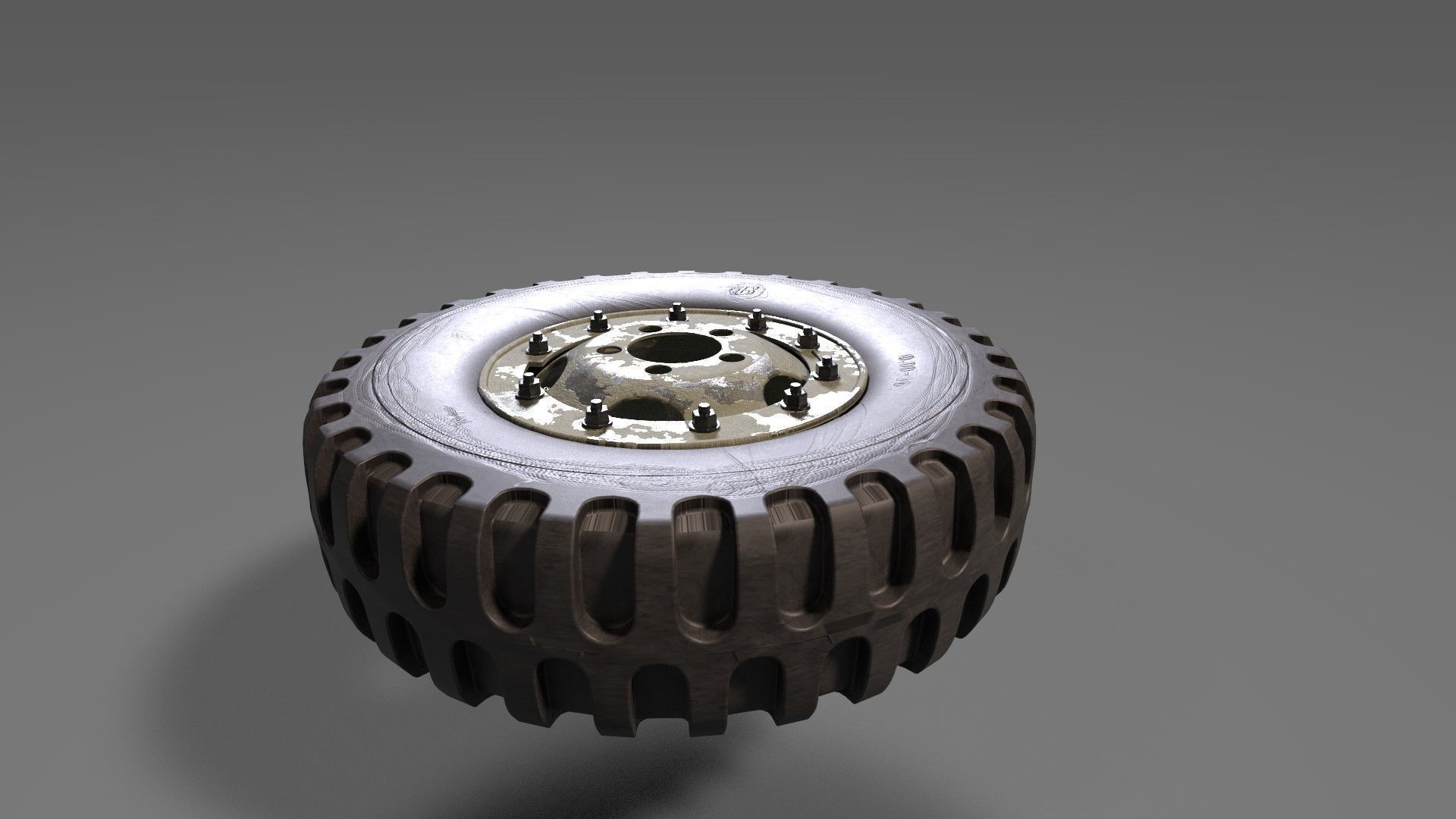 Truck wheel Low-poly 3D model_2