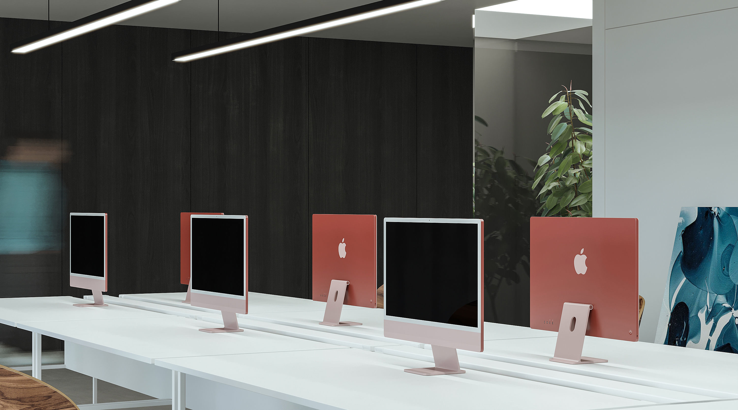 Modern minimalist office design 3D model_3