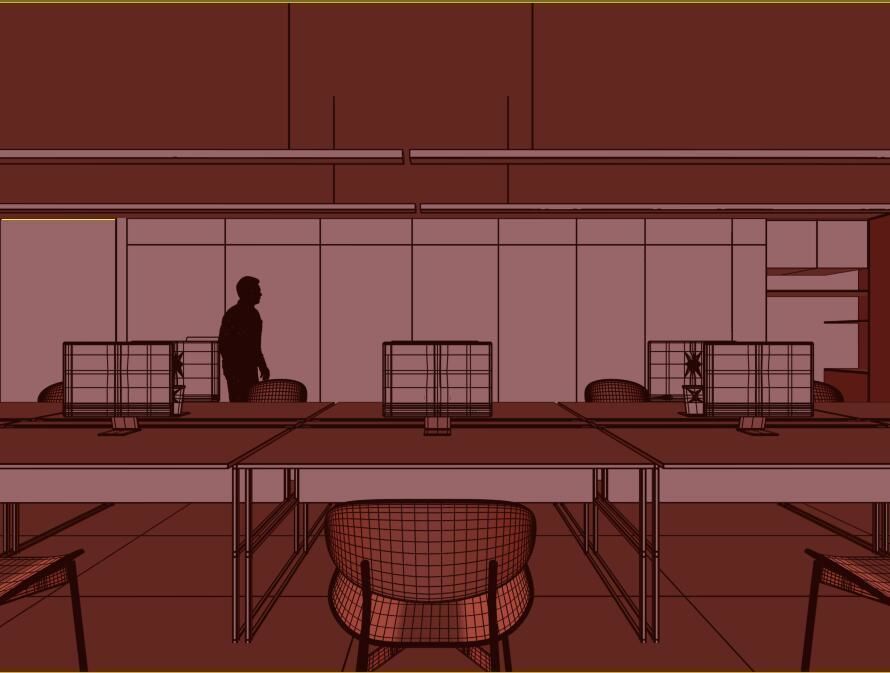 Modern minimalist office design 3D model_6