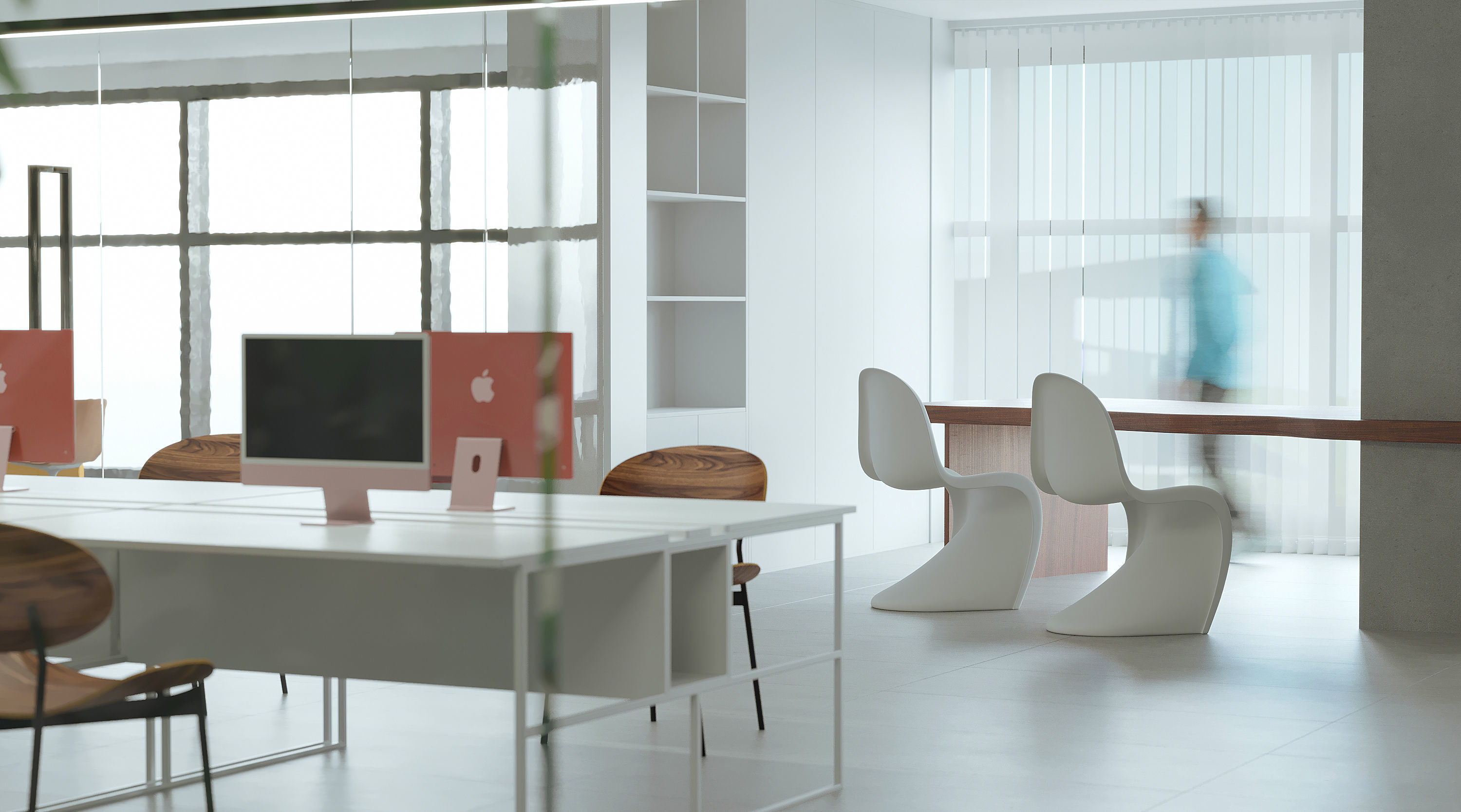 Modern minimalist office design 3D model_2