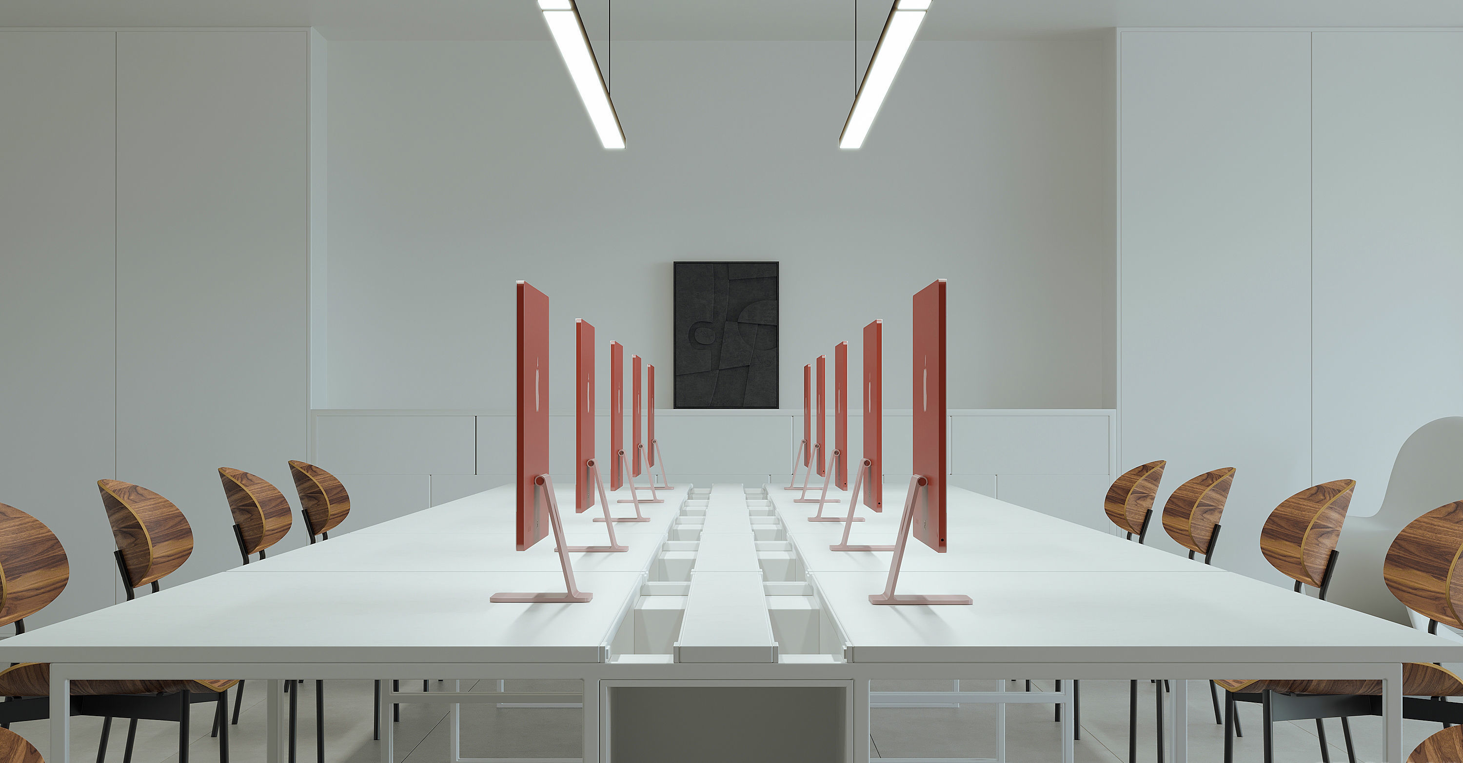 Modern minimalist office design 3D model_1