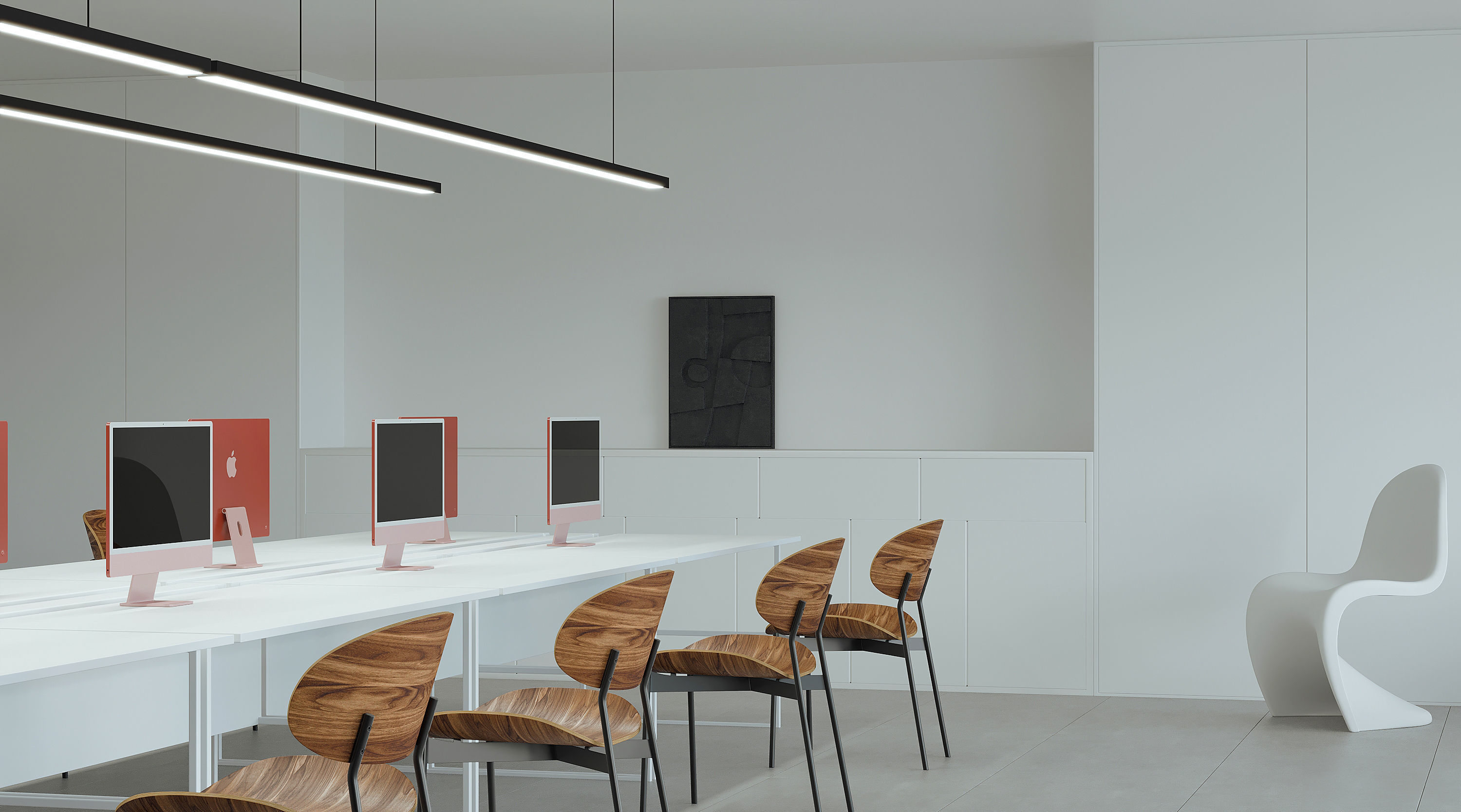 Modern minimalist office design 3D model_5