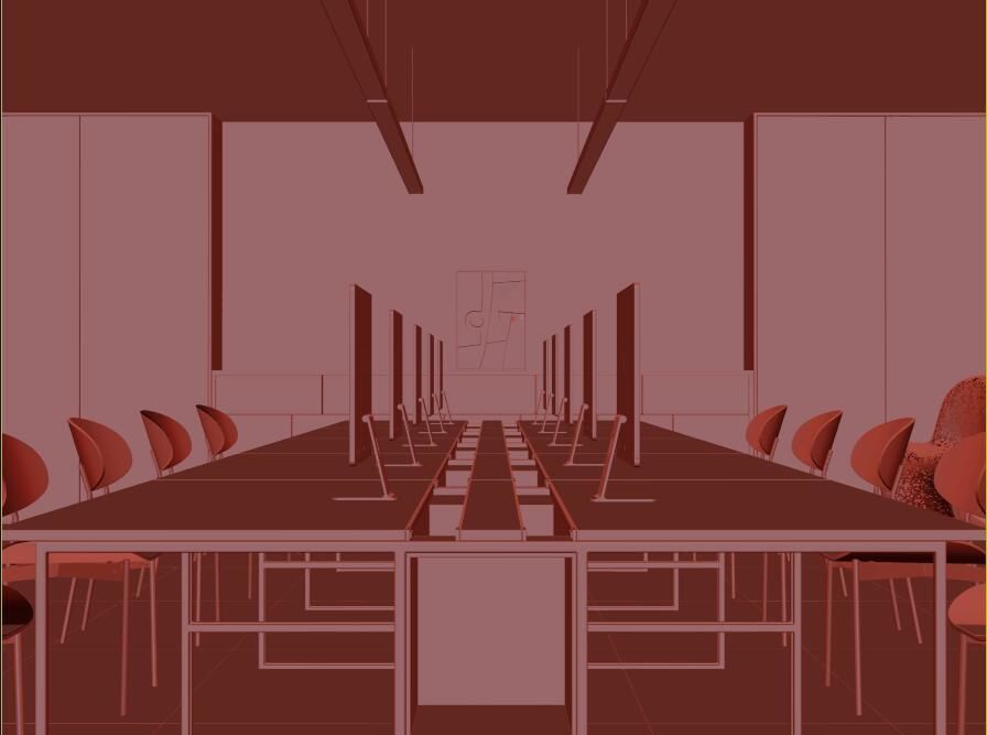 Modern minimalist office design 3D model_7