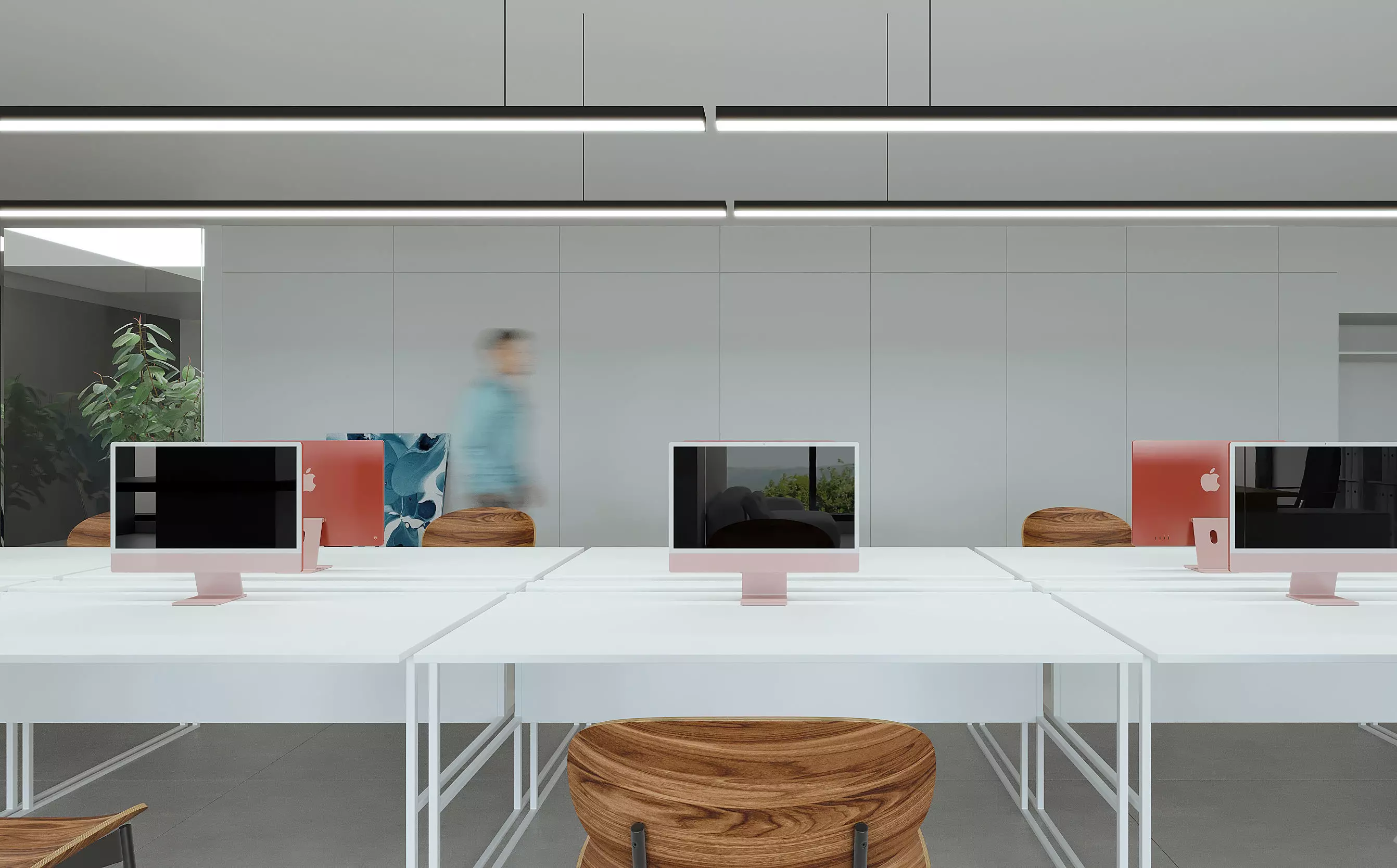 Modern minimalist office design 3D model_0