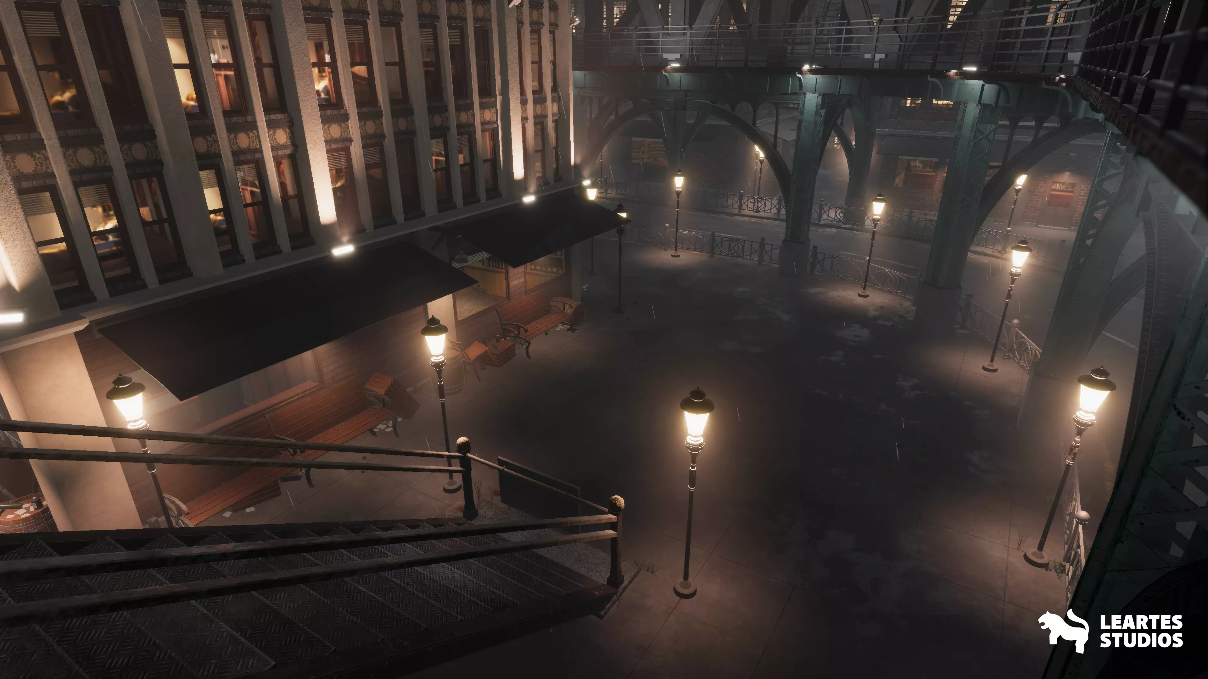 1900s Industrial Environment Low-poly 3D model_0