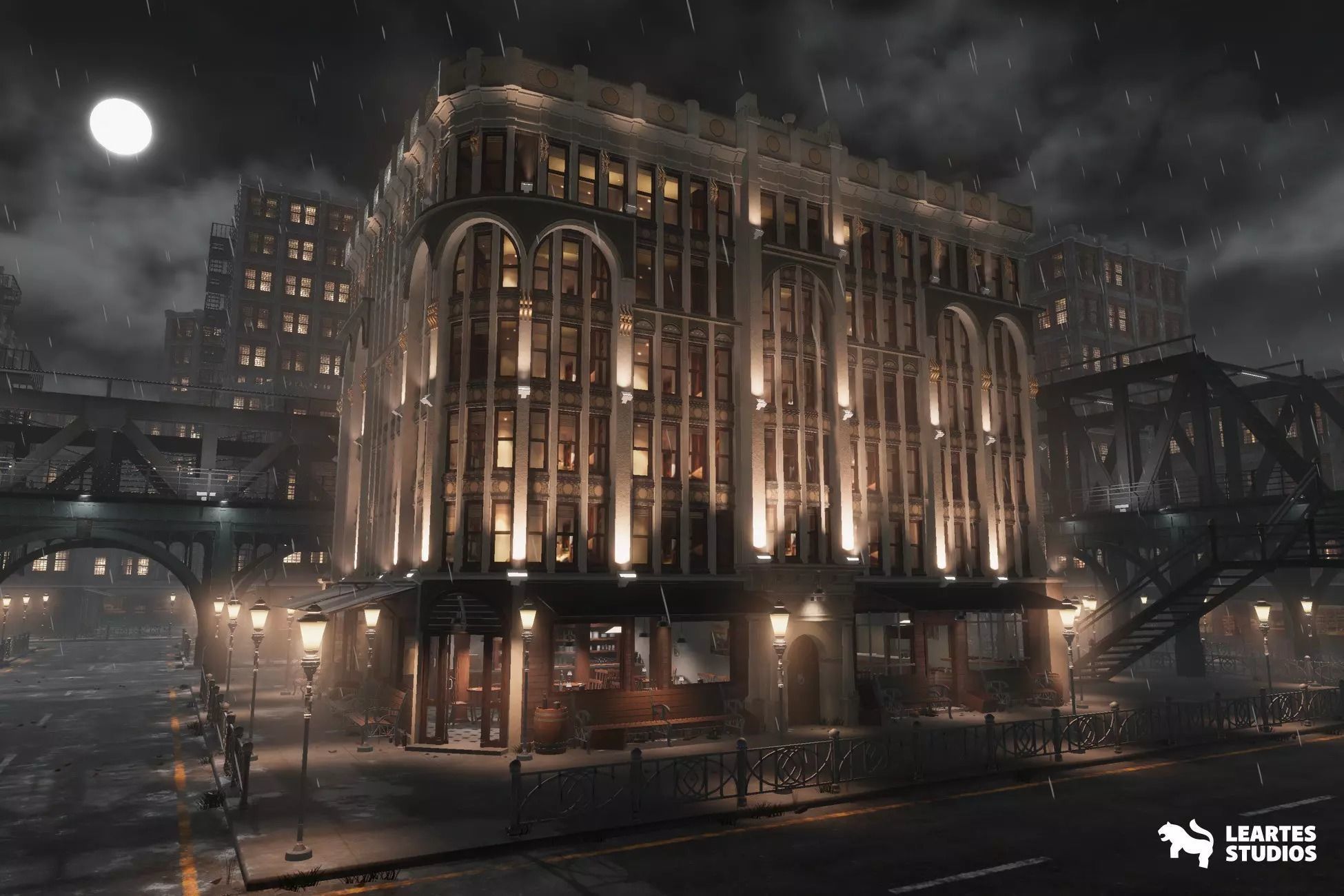 1900s Industrial Environment Low-poly 3D model_9