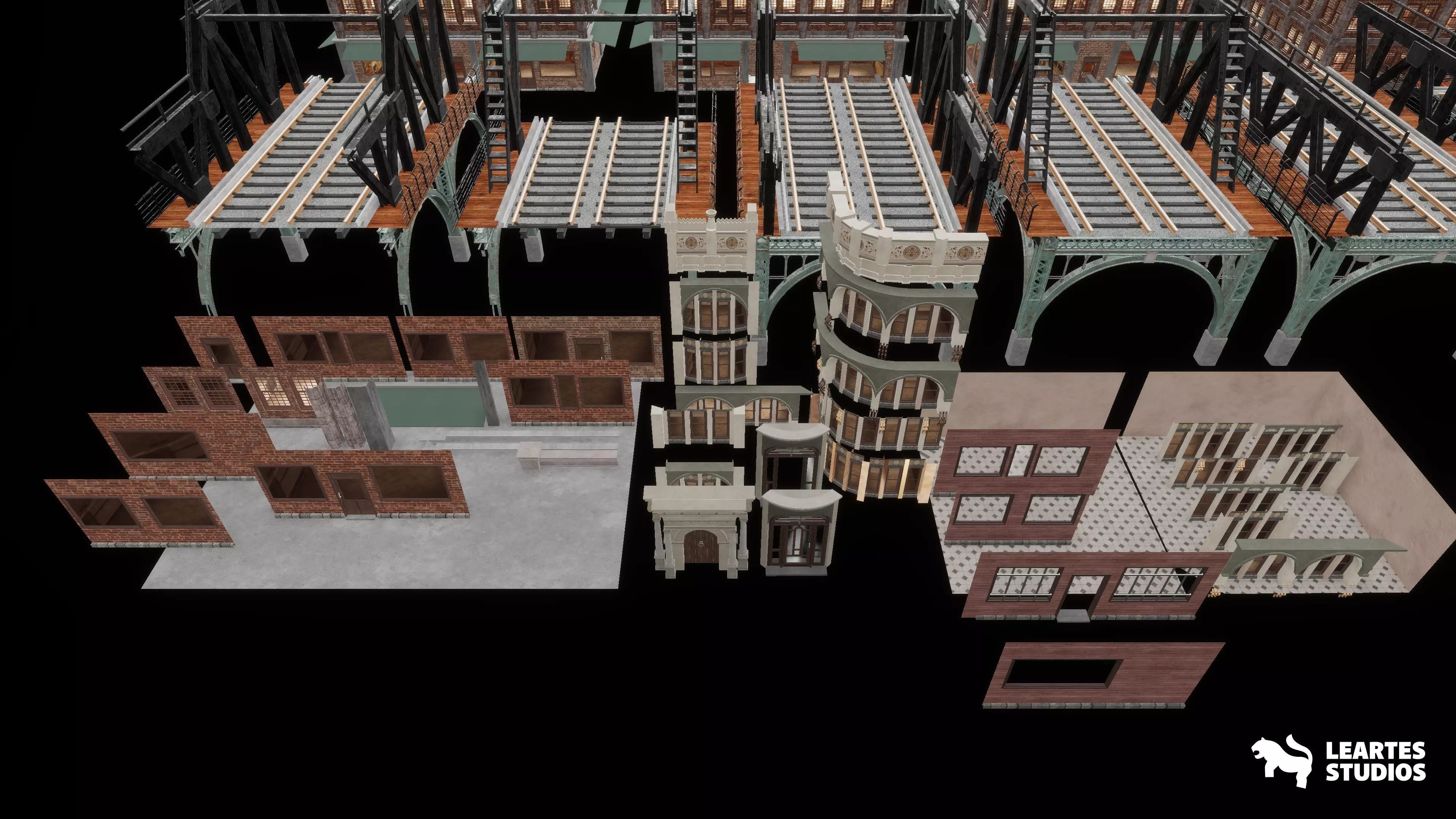 1900s Industrial Environment Low-poly 3D model_15