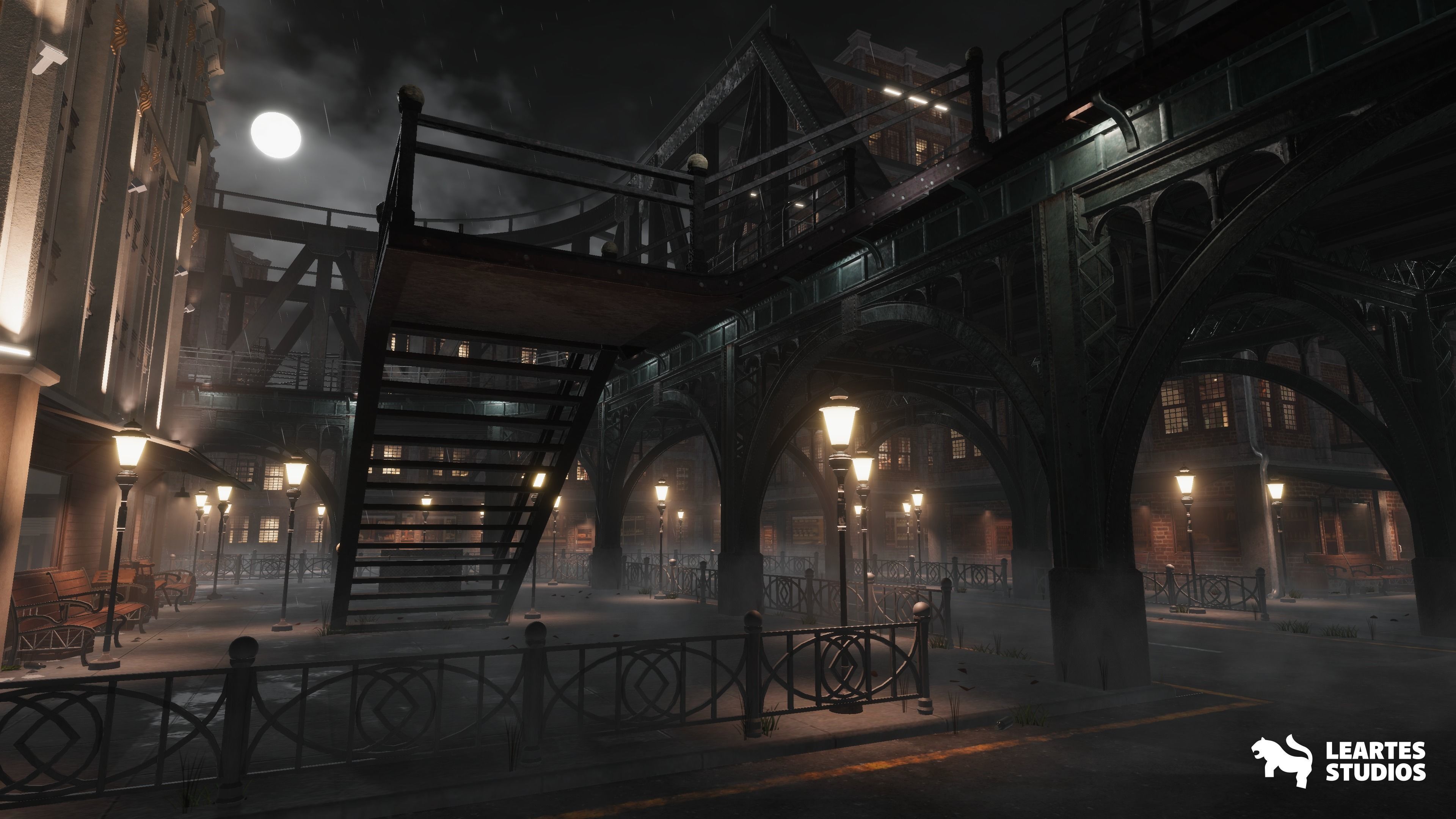 1900s Industrial Environment Low-poly 3D model_4